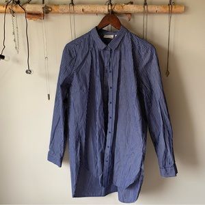 InWear striped tunic shirt, with high-low curved hemline